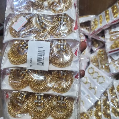 Elegant Gold Statement Earrings and Pendant