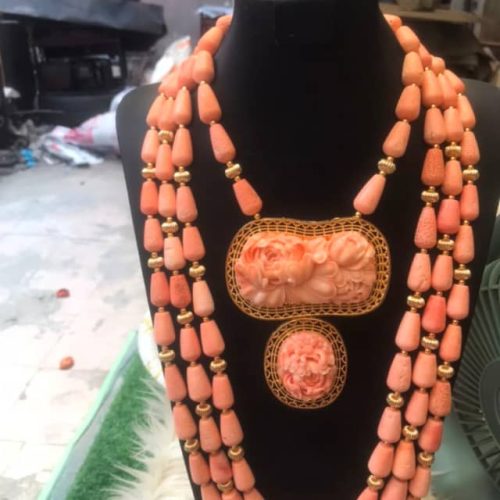 Luxury Coral Bead Jewelry Set