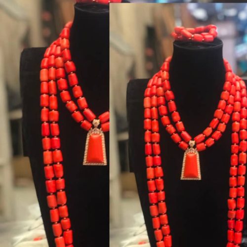 Luxury Coral Bead Jewelry Set