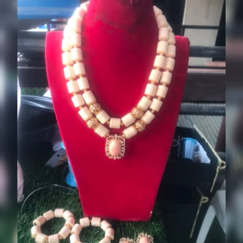 Luxury Coral Bead Jewelry Set