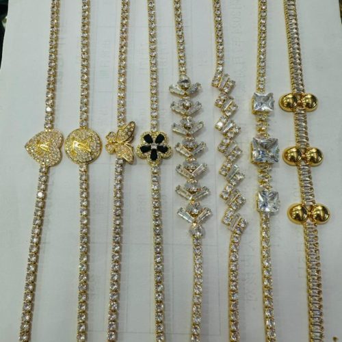 Gold-Plated Cubic Zirconia Designer Bracelets