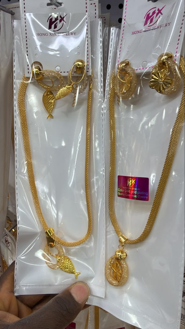 Affordable Gold-Plated Pendant & Earrings Jewelry Set for Women