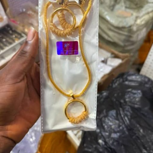 Affordable Gold-Plated Pendant & Earrings Jewelry Set for Women