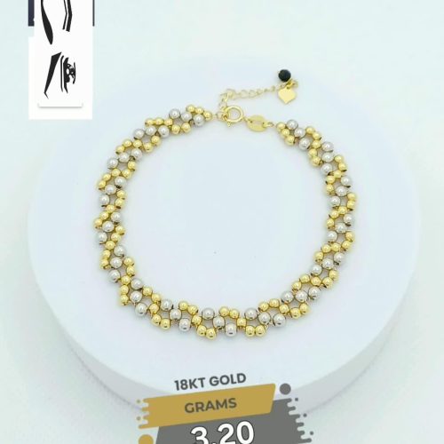 18K Gold Beaded Bracelet 3.2gram