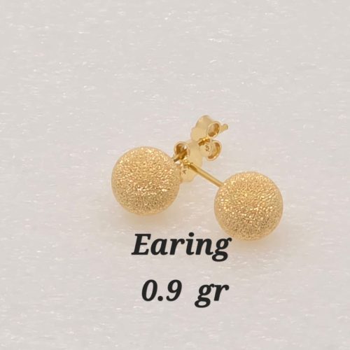 18K Gold Textured Stud Earrings 0.9gram
