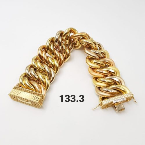 18kt Gold Cuban Link Bracelet – 133.3g