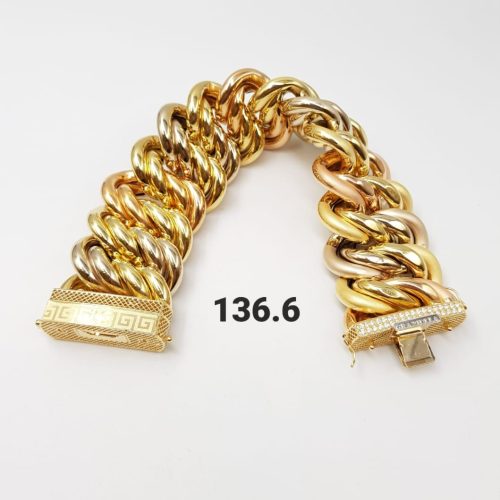 18kt Gold Cuban Link Bracelet – 136.6g