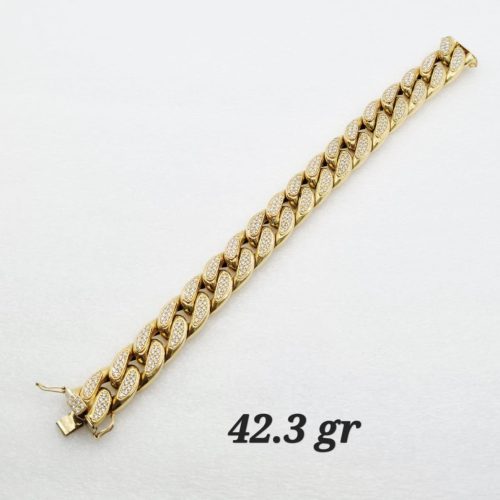 18K Gold Cuban Hand Chain 42.3GRAM