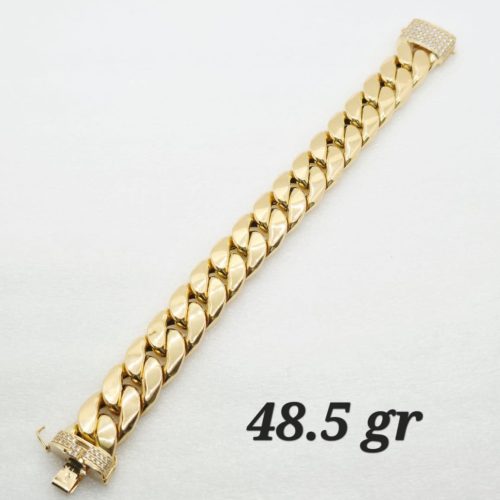 18K Gold Cuban Hand Chain 48.5GRAM