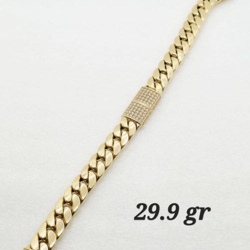 18K Gold Cuban Hand Chain 29.9GRAM