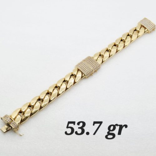 18K Gold Cuban Hand Chain 53.7GRAM