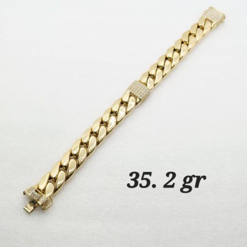18K Gold Cuban Hand Chain 35.2GRAM